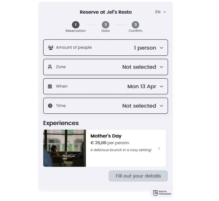 Present menus in advance or request deposits
